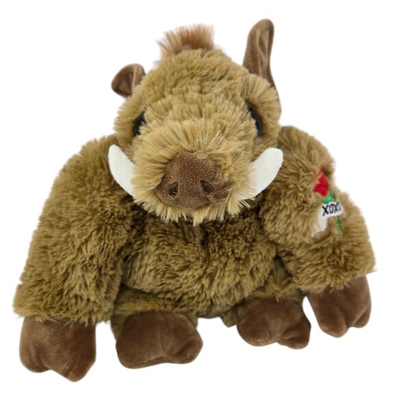 Dandee XOXO Rose Tattoo Warthog Wild Boar Zoo Stuffed Animal Plush Toy 10" - Picture 4 of 8